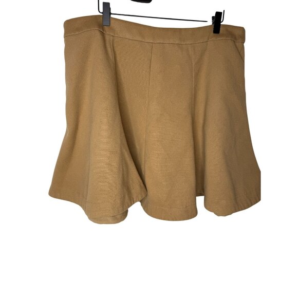 SHEIN Curve Flare Skirt Tan A Line Mini Soft Academia Old Money Size 2XL - Picture 2 of 7